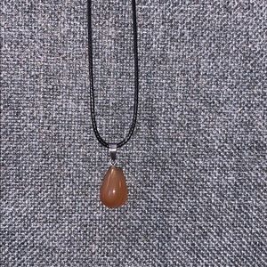 Teardrop shaped gem necklace